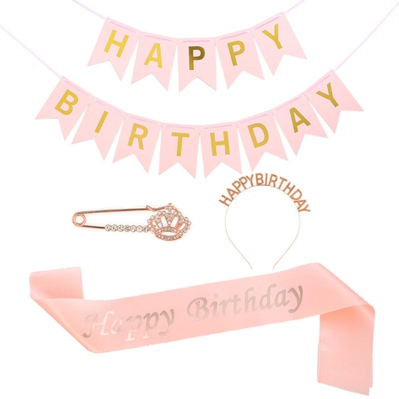 Birthday Sash Glitter - G92D 4 Pieces Birthday Party Decorations