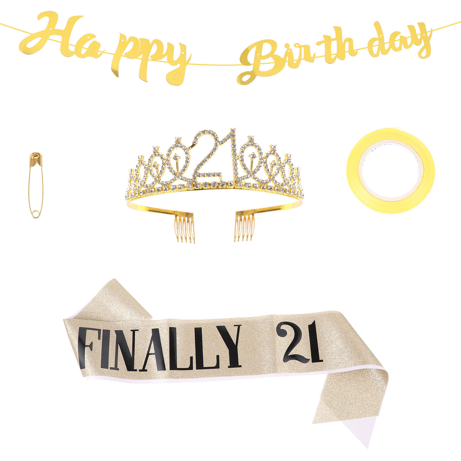 1Set Birthday Crown Sash Banne - Birthday Sash Glitter ulasan dan harga