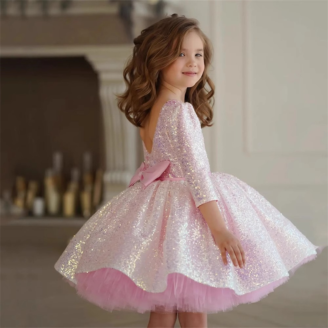 Glitter Pink Girl Dress Knee L - Birthday Sash Glitter ulasan dan harga