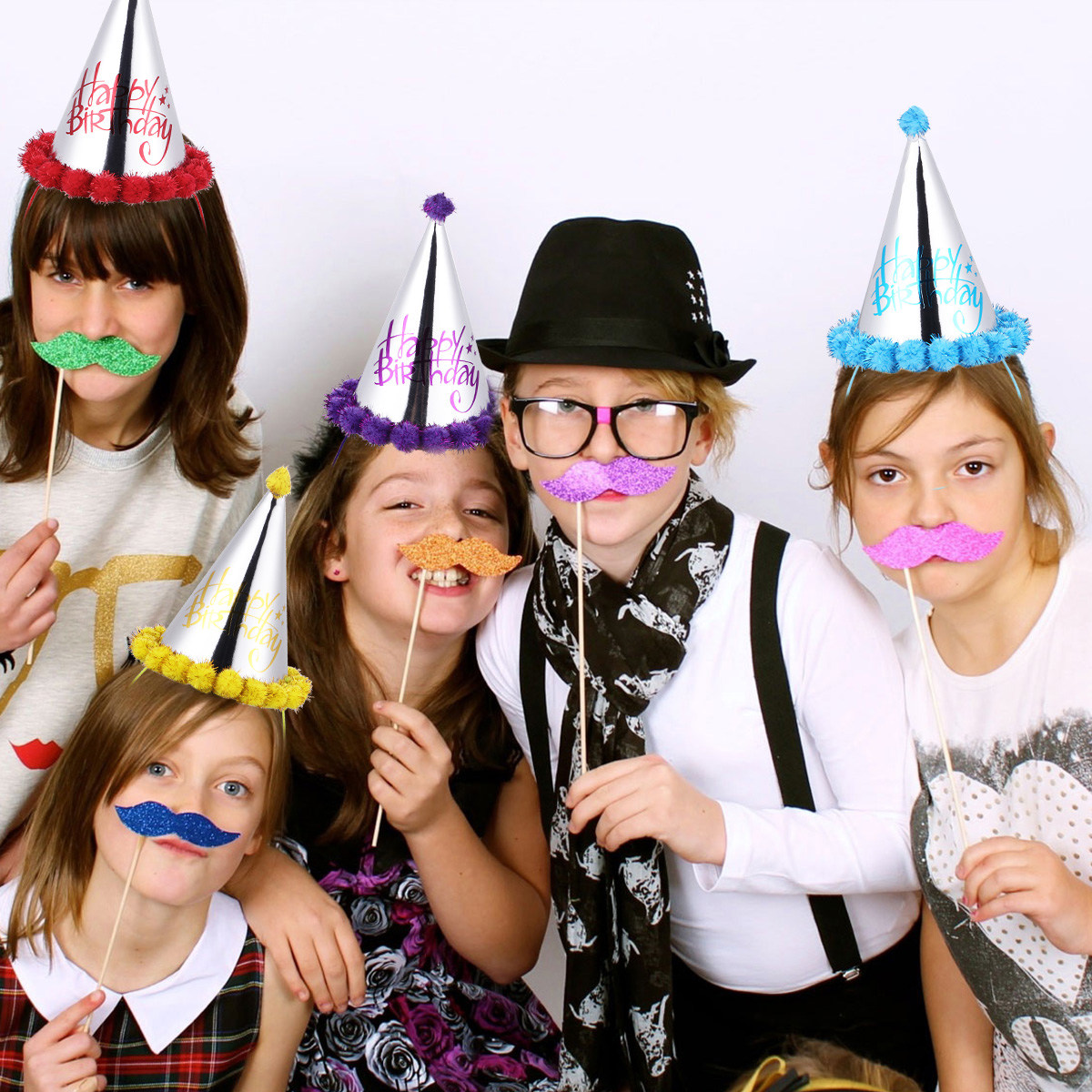 5Pcs Laser Paper Birthday Hats - Party Hat Cone ulasan dan harga