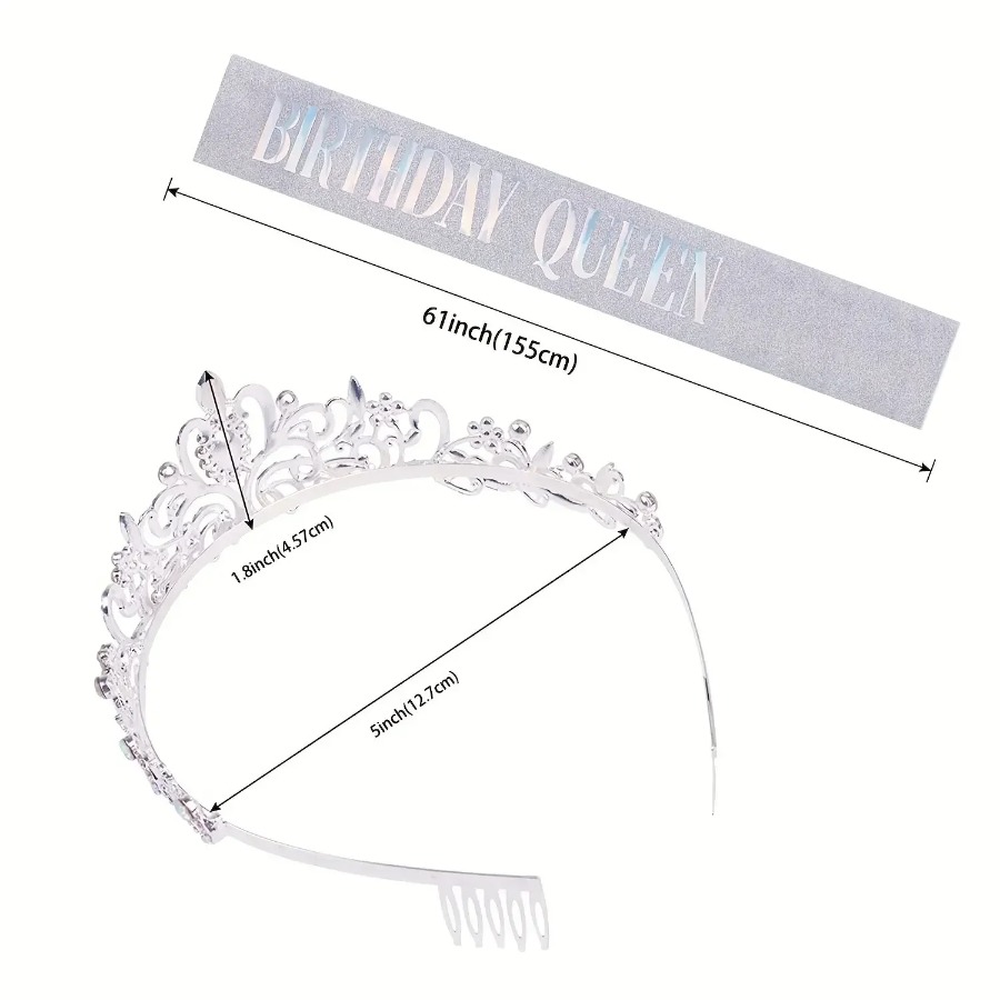 2pcs/Set Bling Rhinestone Crys - Birthday Sash Glitter ulasan dan harga