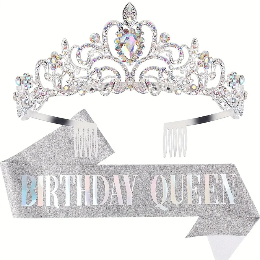 2pcs/Set Bling Rhinestone Crys - Birthday Sash Glitter ulasan dan harga