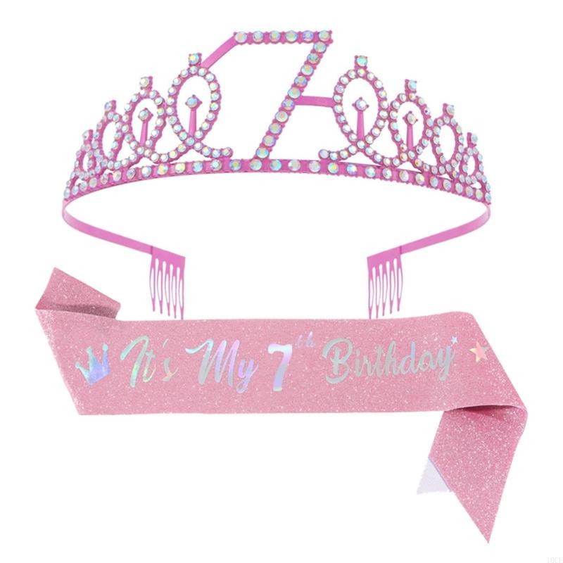 Glittering Pink Birthday Tiara - Birthday Sash Glitter ulasan dan harga