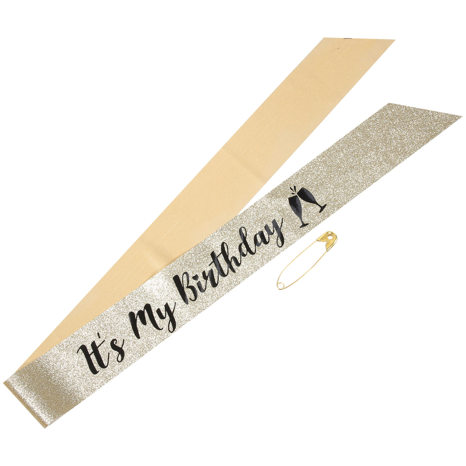 1Pcs Shiny Glitter Cloth Birth - Birthday Sash Glitter ulasan dan harga