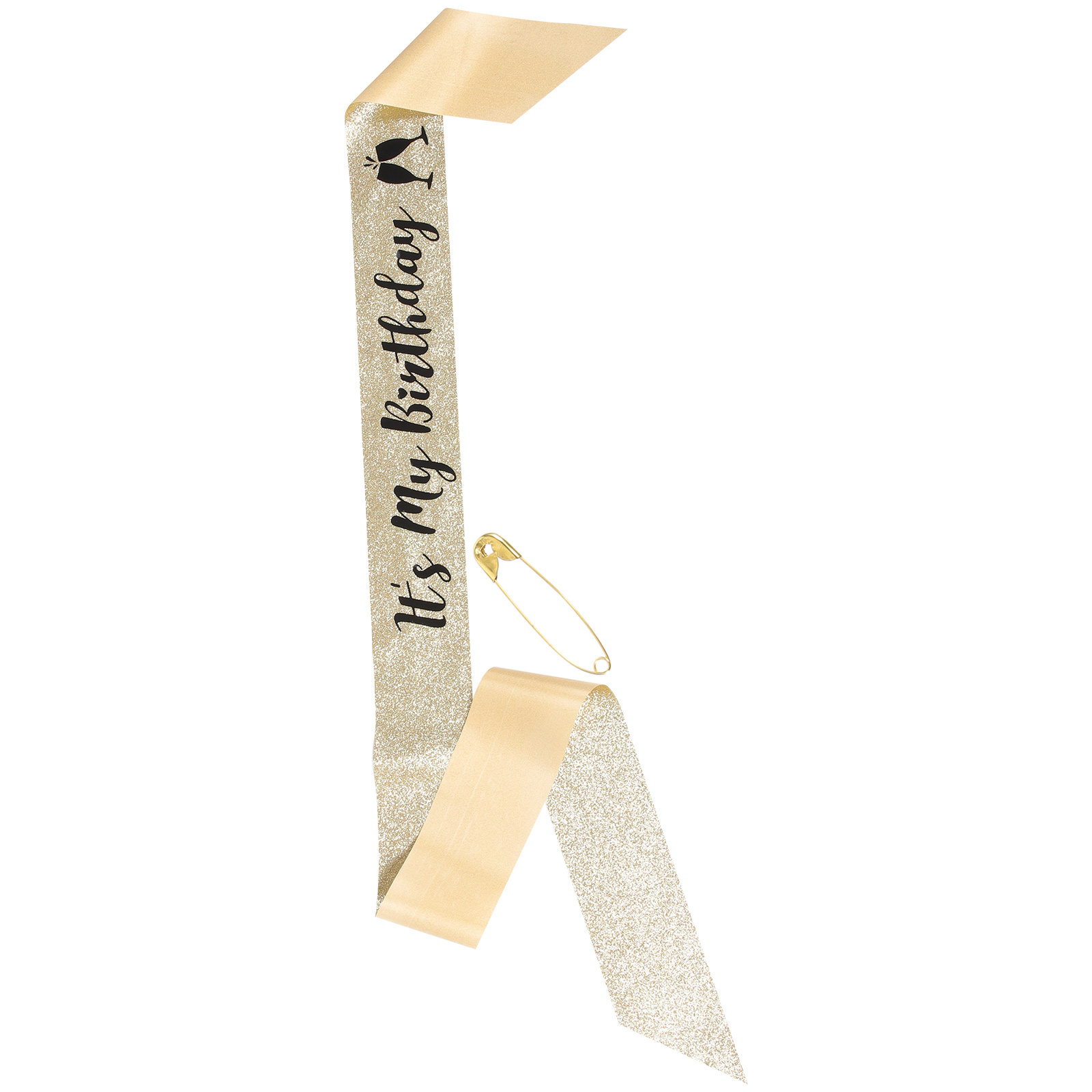 1Pcs Shiny Glitter Cloth Birth - Birthday Sash Glitter ulasan dan harga