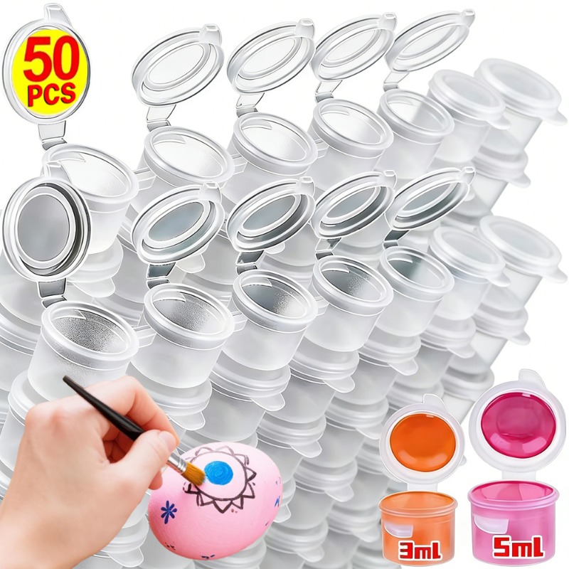 10/30/50PCS Empty Paint Pots M - Plastic Cup 50Pcs ulasan dan harga