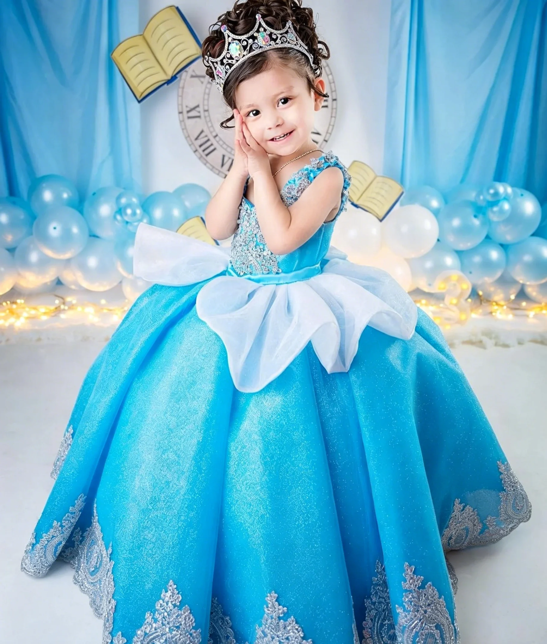 Custom Luxury Dress FlowerGirl - Birthday Sash Glitter ulasan dan harga
