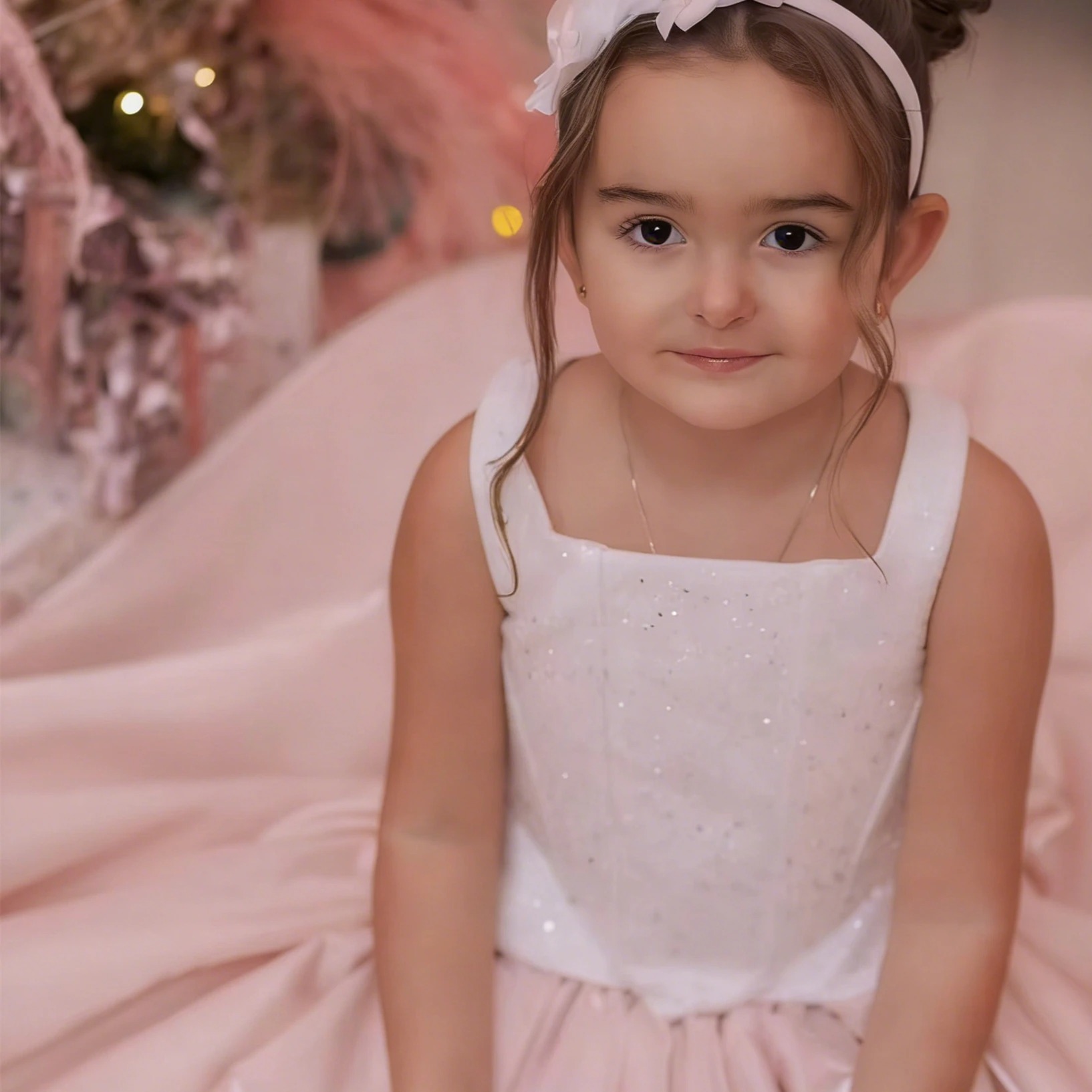 Customized Flower Girl Dress F - Birthday Sash Glitter ulasan dan harga