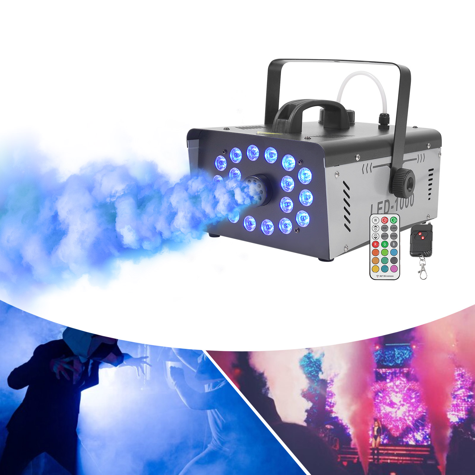 Smoke Machine 1000W 18 LED Sta - Event Party Dj ulasan dan harga