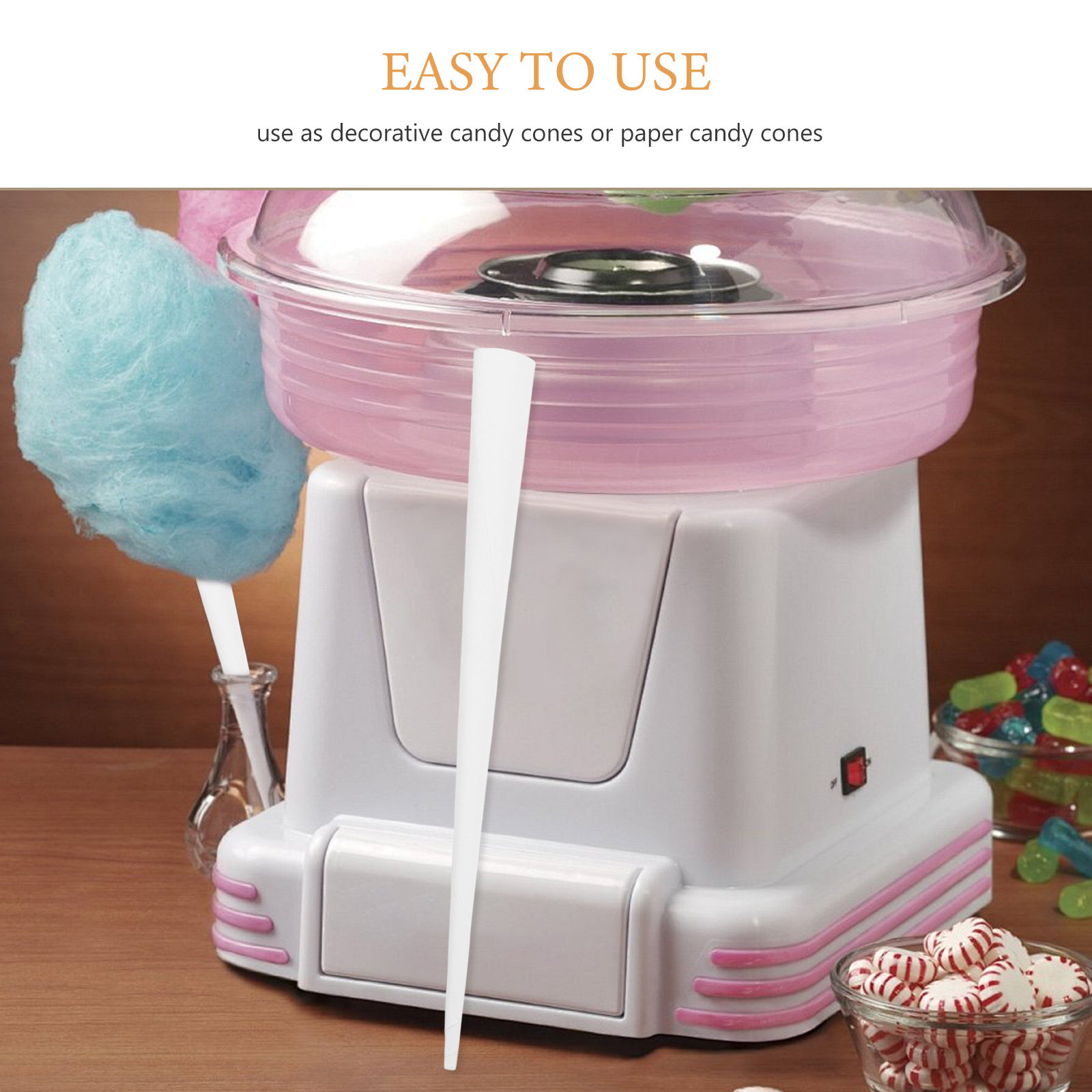 20Pcs Cotton Candy Paper Stick - Cotton Candy Cone ulasan dan harga