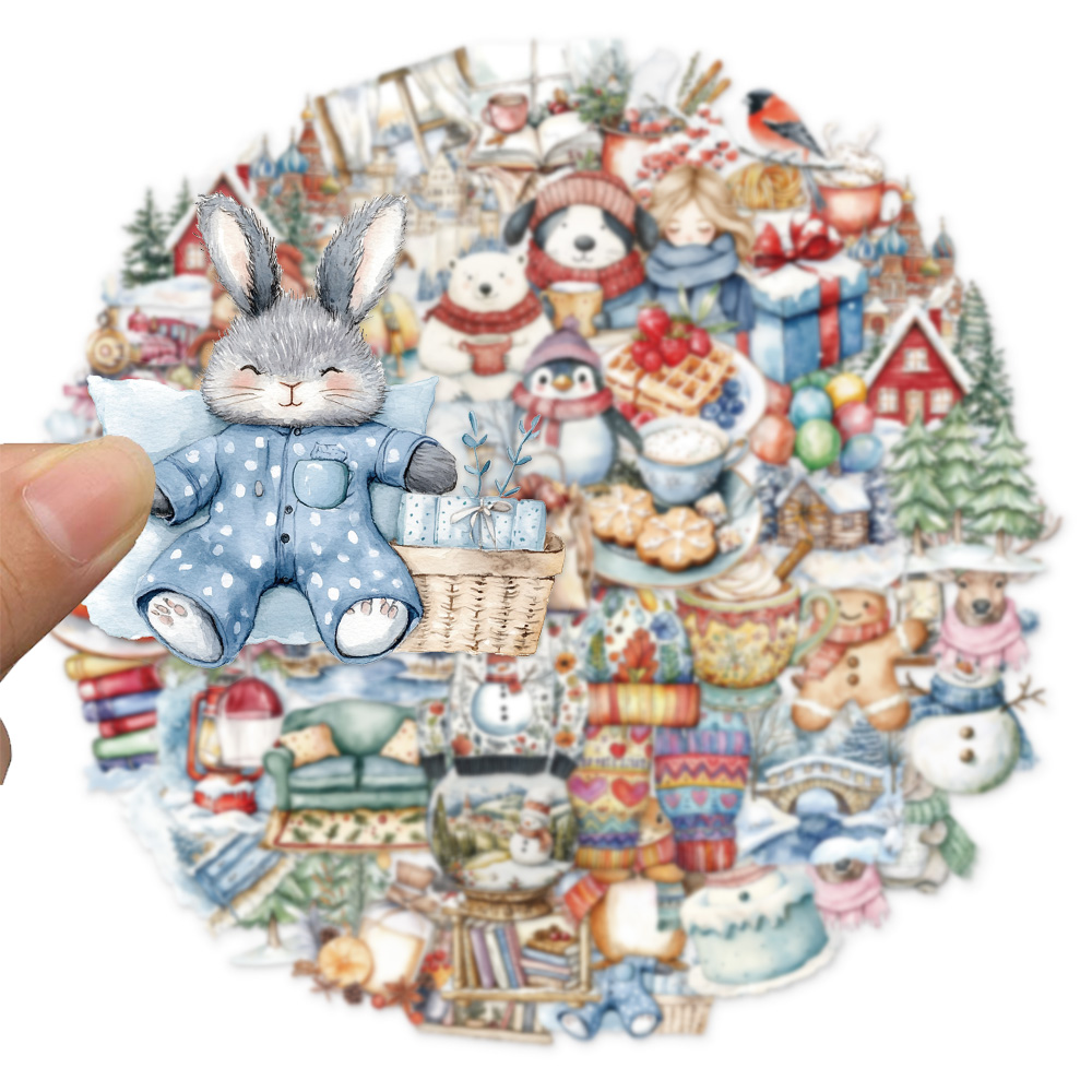 50PCS Winter Snow PET Plastic  - Plastic Cup 50Pcs ulasan dan harga